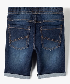 bermuda garcon en jean extensible avec revers cousus grisG177901_3