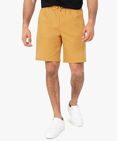 GEMO Bermuda homme en coton stretch Jaune