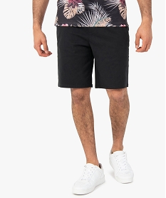 GEMO Bermuda homme en coton stretch Noir