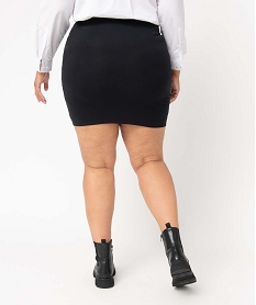 jupe femme grande taille coupe droite en maille extensible noirG182901_3