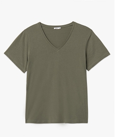 tee-shirt femme grande taille a col v et manches courtes vert t-shirts en cotonG183101_4
