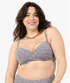 GEMO Haut de maillot de bain femme grande taille emboitant Imprimé