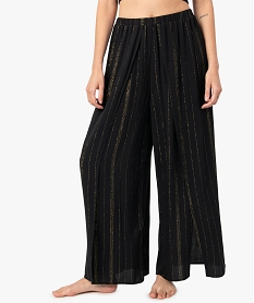 GEMO Pantalon de plage femme ouvert sur l’avant Noir