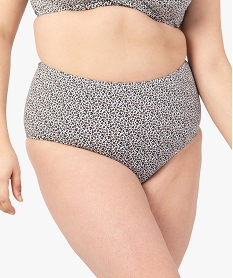 GEMO Bas de maillot de bain femme grande taille avec taille haute beige vif