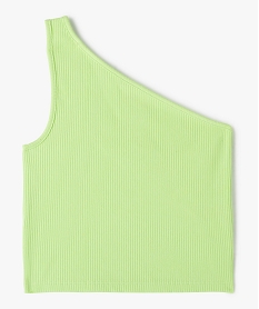 GEMO Débardeur fille asymétrique en maille côtelée Vert
