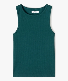 GEMO Débardeur fille ado côtelé en coton stretch vert standard