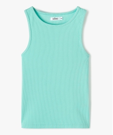 GEMO Débardeur fille ado côtelé en coton stretch vert vif