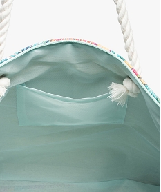 sac de plage femme motif perroquets avec natte integree multicoloreG191601_3