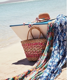 sac de plage femme en paille et raphia beige cabas - grand volumeG191801_4