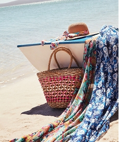 sac de plage femme en paille et raphia beigeG191801_4