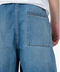 bermuda homme en jean avec ceinture elastiquee grisG192201_2