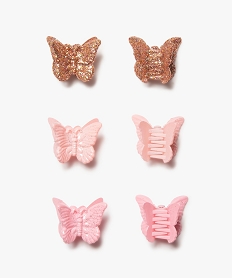 GEMO Pinces à cheveux fille forme papillon (lot de 6) Rose