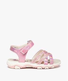GEMO Sandales fille pailletées et irisées à scratch – Pat’ Patrouille rose standard