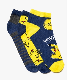 chaussettes garcon ultracourtes imprimees - pokemon (lot de 3) noir chineG194801_1