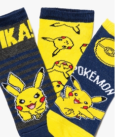 chaussettes garcon ultracourtes imprimees - pokemon (lot de 3) noir chineG194801_2