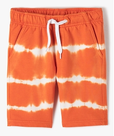 GEMO Bermuda garçon en maille à taille élastiquée orange standard