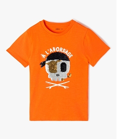 tee-shirt garcon a manches courtes avec motif anime orangeG195201_1