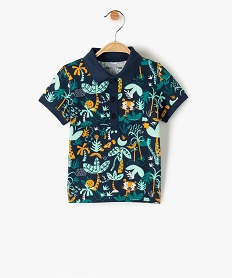 GEMO Polo bébé garçon avec motifs de la jungle Bleu