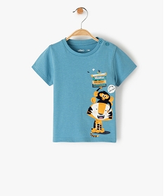 GEMO Tee-shirt bébé garçon à manches courtes motif fantaisie Bleu