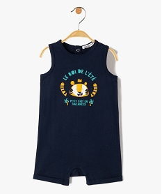 GEMO Combishort bébé garçon sans manches imprimé navy