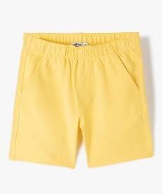 GEMO Short garçon en maille à taille élastiquée Jaune