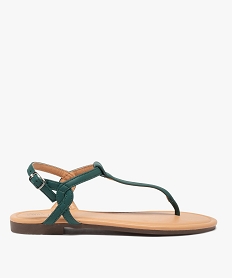 sandales femme a talon plat et bride entre-doigts vert sandales plates et nu-piedsG203001_1