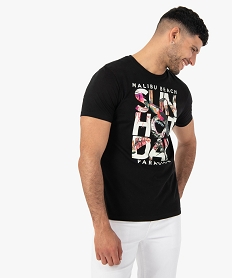 GEMO Tee-shirt homme avec inscription colorée XXL Noir