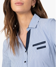 chemise femme a fines rayures imprime chemisiersG204001_2