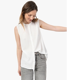 blouse femme sans manches avec fines rayures pailletees beigeG204101_1