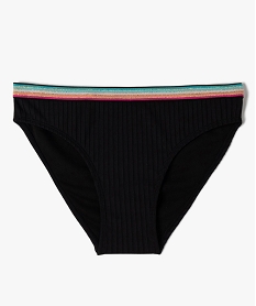 GEMO Bas de maillot de bain fille à bande rayée et pailletée Noir