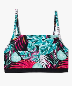 GEMO Haut de maillot de bain fille brassière imprimé tropical Imprimé