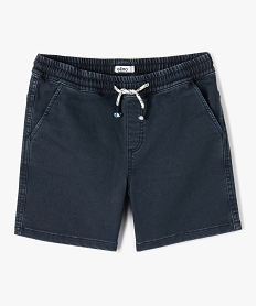 GEMO Short garçon en toile denim extensible noir chine