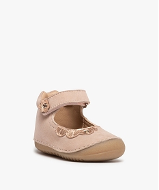 chaussures de parc bebe fille babies en cuir retourne roseG208501_2