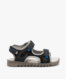 GEMO Sandales sport garçon à brides scratch et semelle crantée noir standard