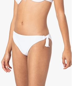 GEMO Bas de maillot de bain femme forme culotte Blanc