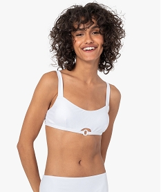 haut de maillot de bain femme forme brassiere blanc haut de maillots de bainG214901_1