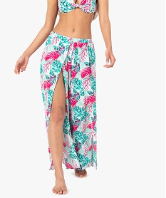 pantalon de plage femme imprime ouvert sur l’avant imprime vetements de plageG215101_1