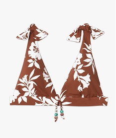 haut de maillot de bain femme a motifs fleuris forme triangle imprime haut de maillots de bainG215401_4