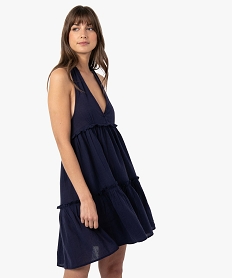 robe de plage femme a volants bleu vetements de plageG216401_1