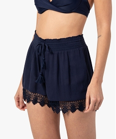 short de plage avec finitions brodees femme bleuG216601_1