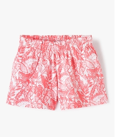 GEMO Short fille en maille imprimée à taille élastiquée Rose