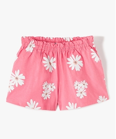 GEMO Short fille en maille imprimée à taille élastiquée Rose