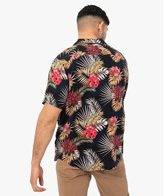chemise homme a manches courtes a motifs multicolores noirG218501_3