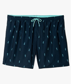 GEMO Short de bain homme grande taille motif ananas Bleu