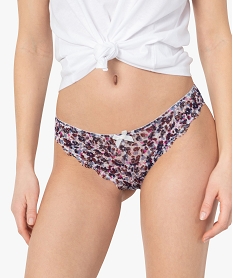 GEMO Culotte femme en microfibre et dentelle (lot de 2) Imprimé