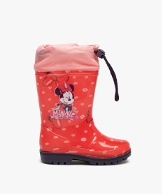 bottes de pluie fille a col ajustable - minnie mouse rouge bottes de pluiesG222401_1