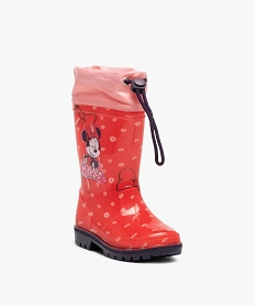 bottes de pluie fille a col ajustable - minnie mouse rouge bottes de pluiesG222401_2
