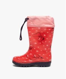 bottes de pluie fille a col ajustable - minnie mouse rouge bottes de pluiesG222401_3