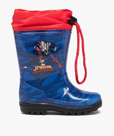 GEMO Bottes de pluie garçon à col ajustable - Spider-Man Bleu