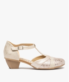 GEMO Salomés femme confort salomés dessus métallisé Beige